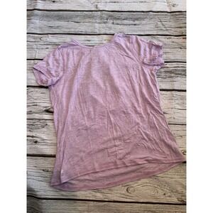 Athleta Girl Short Sleeve Active Tee Heathered Lavender Purple Size M 8-10